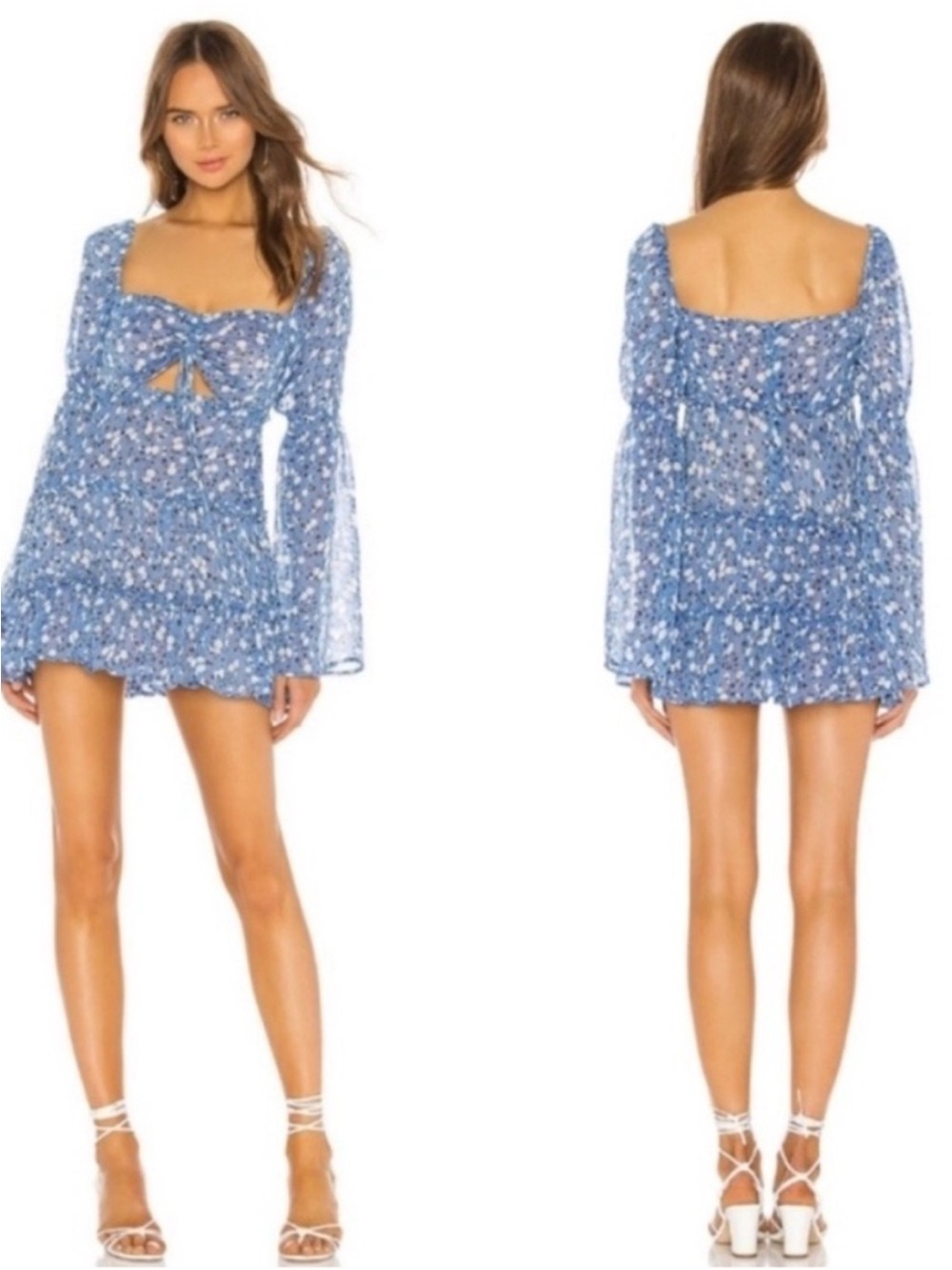 MAJORELLE Blue Floral Mini Dress Revolve